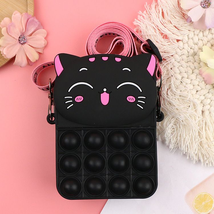 LX804585 Tas SELEMPANG Pop it Kucing Anak Cewek Terbaru Lucu 1kg bisa 12 tas supplier tas import EL 4585