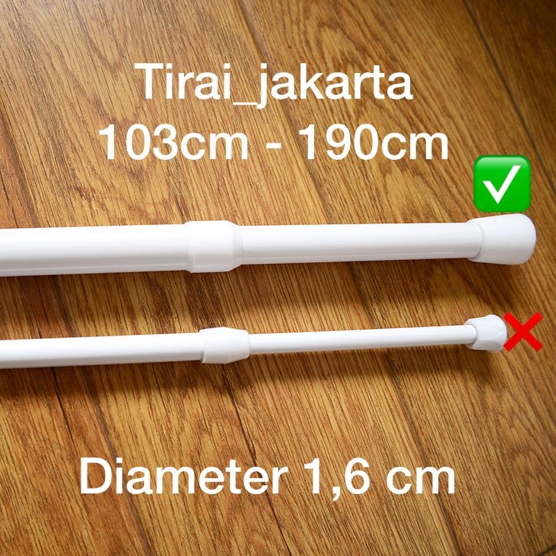 Tiang Fleksibel Gorden Tiang 103-190cm/tiang kamar mandi, tiang pintu/ tiang jendela /tiang pembatas ruangan/tiang tanpa paku payung/ tongkat horden/ tongkat gorden/ tongkat kolong dapur/tongkat fleksibel/tongkat tirai/tongkat ajaib/pipa ajaib/tiang tirai