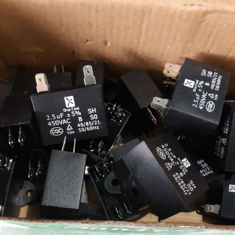 Jual kapasitor fan outdoor AC 2,5 uf ONE COOL berkualitas tinggi / capasitor 2,5 mikro Shopee