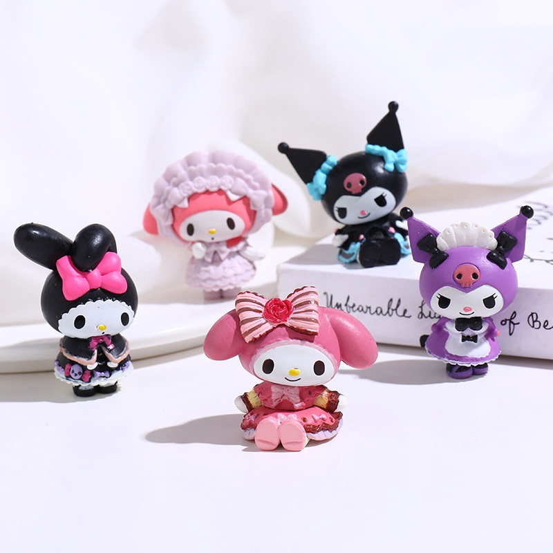 5pcs / Set Mainan Boneka Kartun My Melody Hello Kittys Kuromi Sanrio Untuk Anak Perempuan