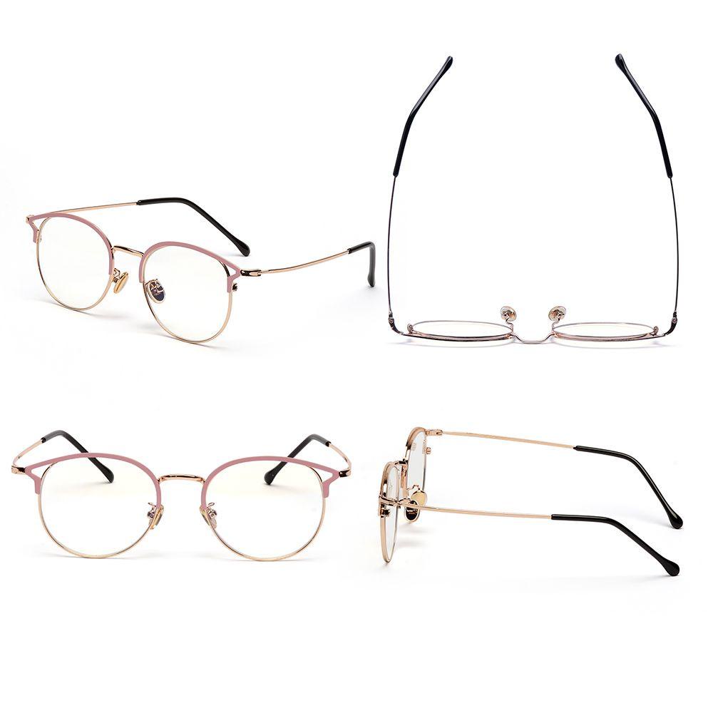 R-FLOWER Anti-blue Light Glasses Reading Gaming Round Circle Eyeglasses Computer Goggles
