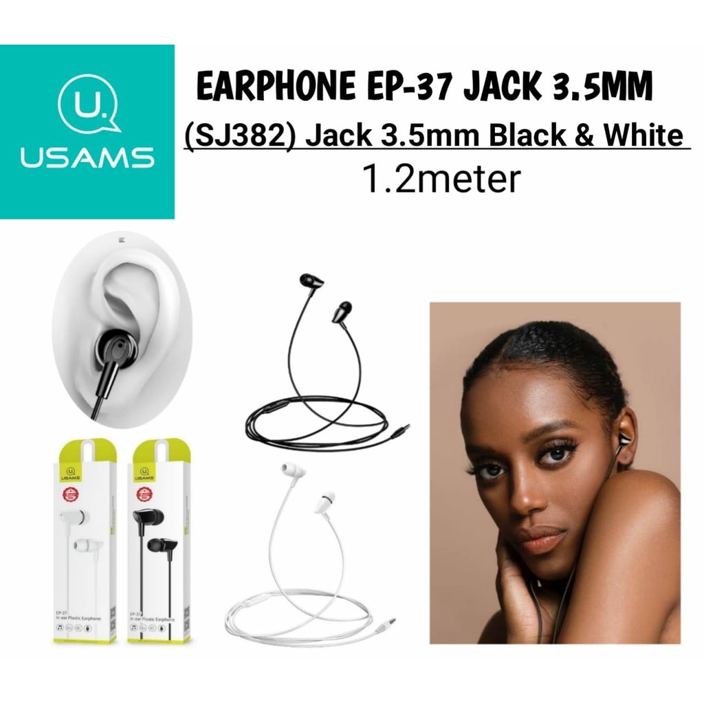 Earphone Headset Handsfree Usams EP-37 ORIGINAL gan