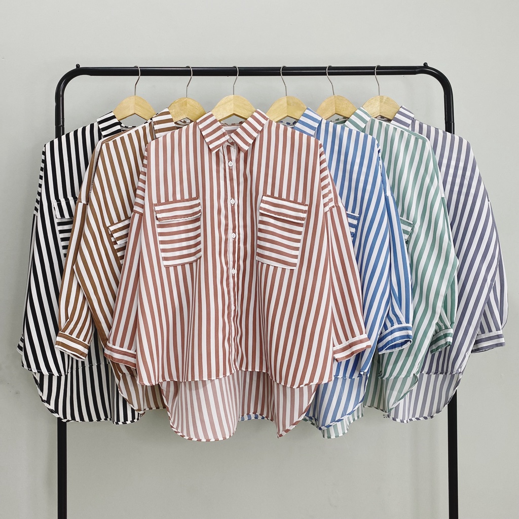 KEMEJA SALUR KATUN LYDIA DAILY LONG SHIRT OFFICE SHIRT PREMIUM B549 CO