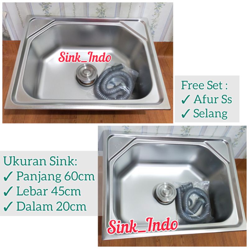 Bak Cuci Piring 1 Lubang 60 x 45 Oki Stainless Westafel Kitchen Sink Wastafel cuci piring Stainless