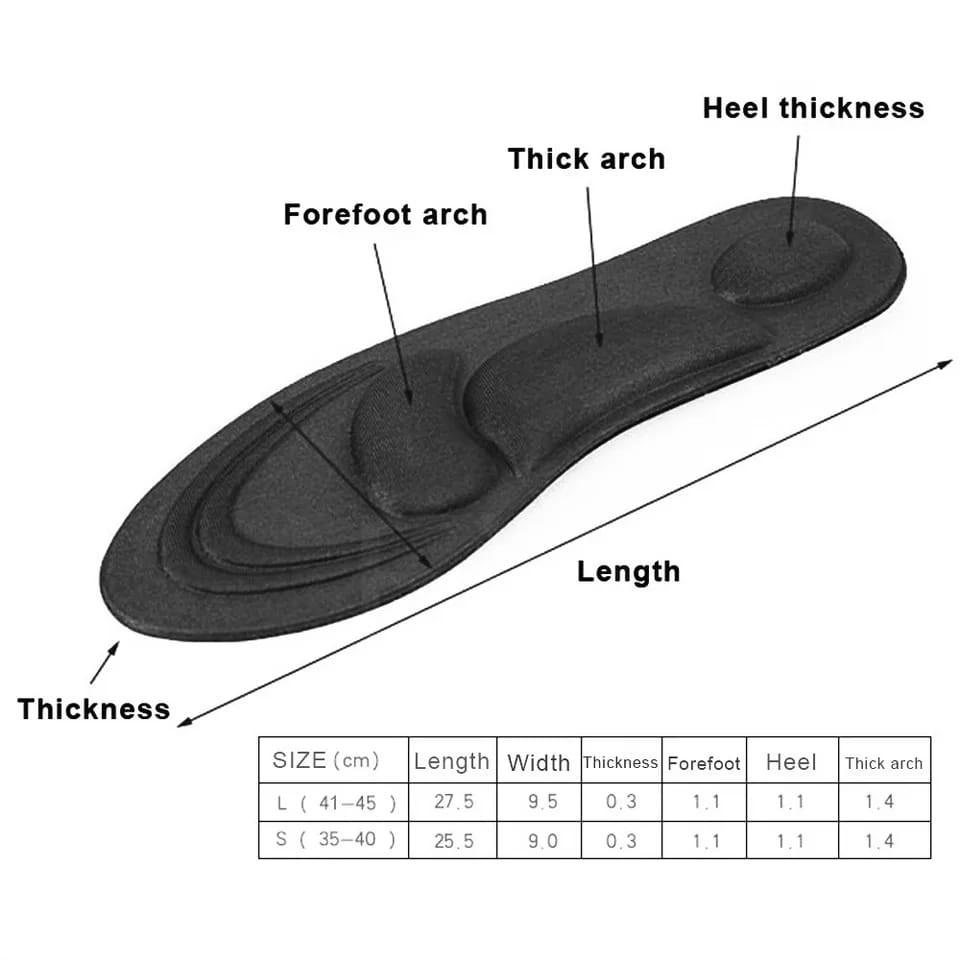 1 Pasang Insole Busa 4D Empuk Kualitas Premium Cewek Cowok / Orthopedic Shoe Foam Insoles Unisex INSW