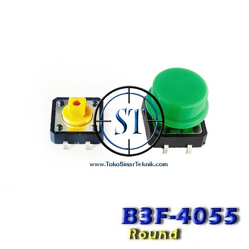 BA-22 Push Button B3F 4055 12x12x7.3 + Cap Tactile Tact Switch Saklar Tekan Plus Tutup Cap Warna Warni