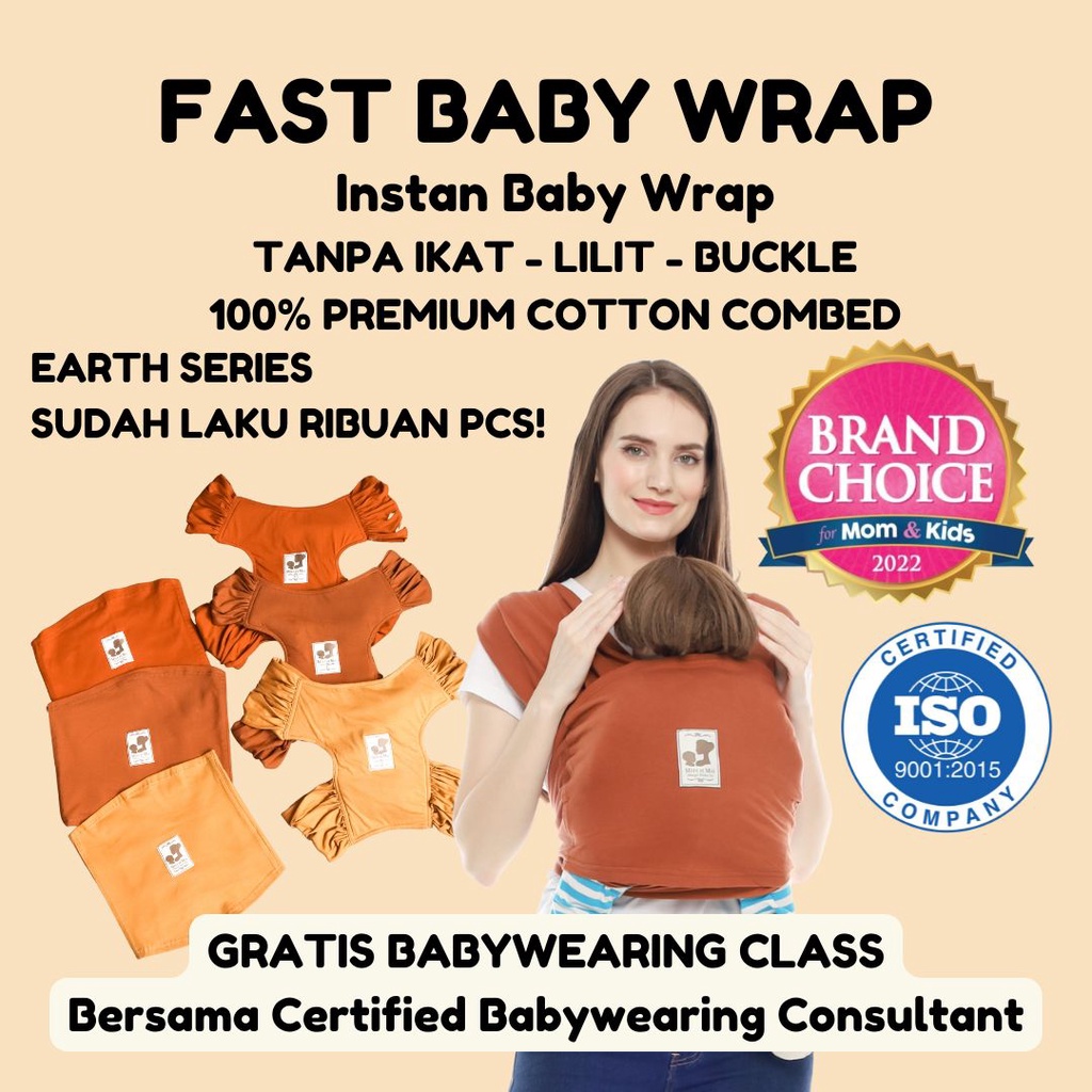 Mere Et Moi - Fast Baby Wrap Free Bib / Slaber Bayi - BABY WRAP INSTAN | QUICK WRAP | GENDONGAN BAYI | FBW - Gendongan Kain