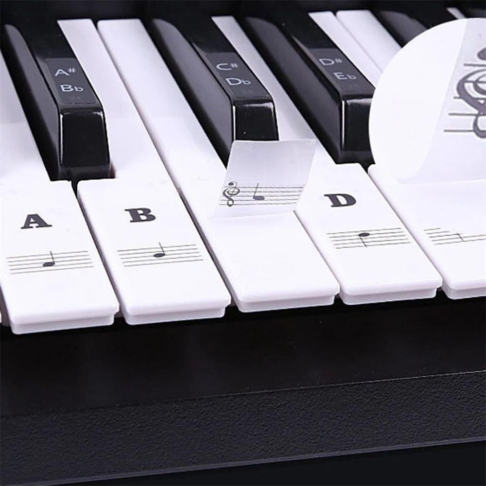 Lanfy Stiker Keyboard Piano Untuk Pemula Piano Berguna Tombol Piano Elektronik Stiker Simbol Alat Musik Perekat Kunci Putih Srcikers