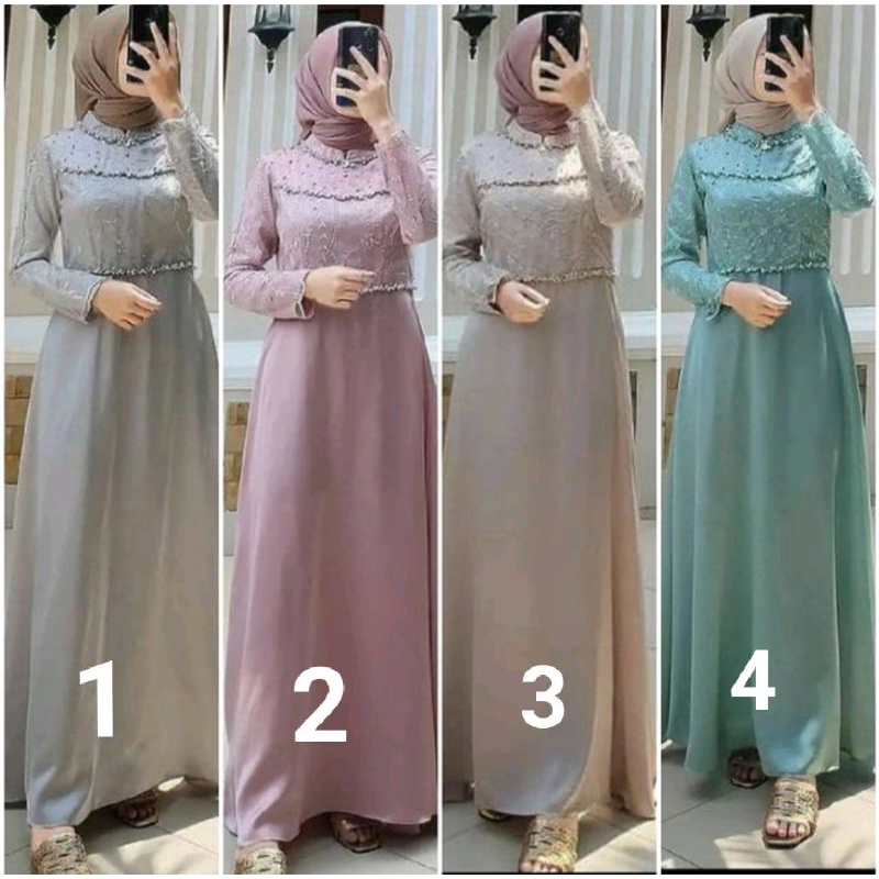 gamis mewah dress cantik gamis brokat baju kondangan dress butik abaya mewah busana muslim hijab pay