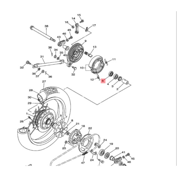 karet seil seal tutup bearing roda belakang kanan rxk rxking rx king rxz rzr byson ori ygp 93104-22837
