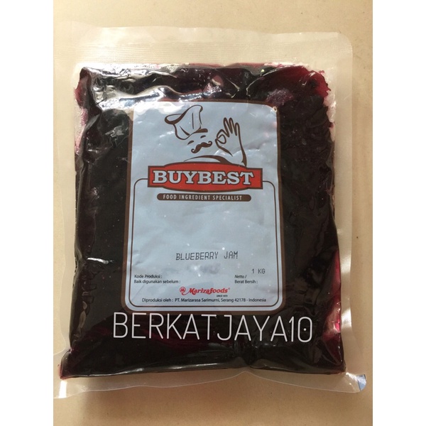 

Selai Blueberry Jam Mariza Bestbuy Topping Filling Isian Roti 1 kg