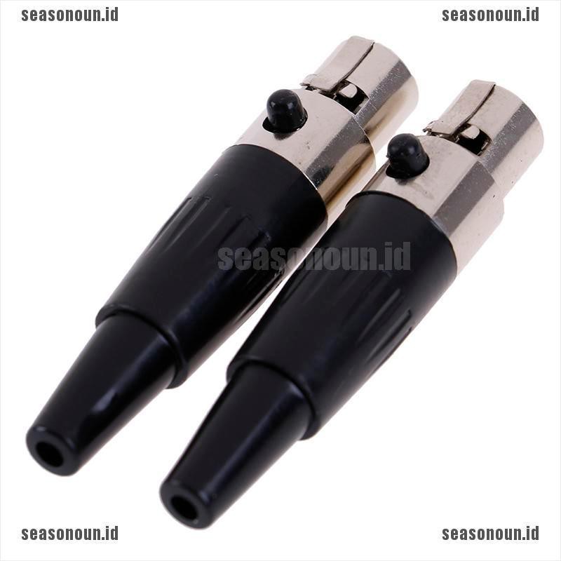 (sea) 1pc Konektor Audio Mini XLR 3 4 Pin Female Plug XLR Untuk Mikrofon