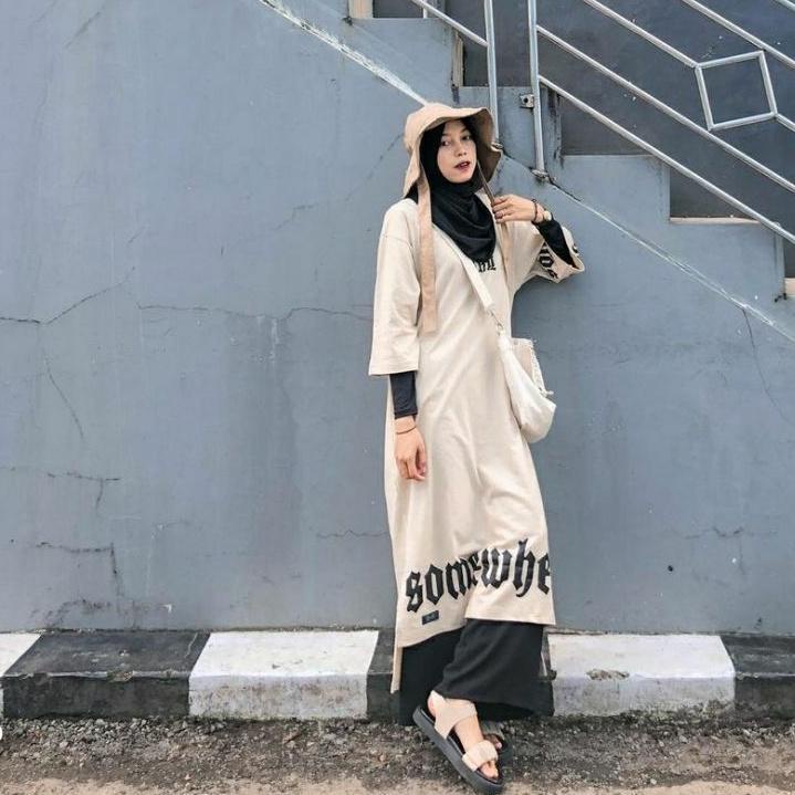 Ready NARUMI DRESS SHIRT OVERSIZE/long dres/dres kaos/dres oversize