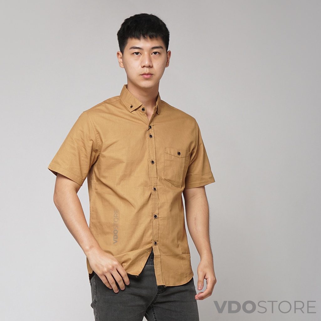 KEMEJA PRIA KHAKI BASIC LENGAN PENDEK BAJU POLOS DEWASA PREMIUM KEMEJA KERJA TEBAL M L XL HITAM PUTIH NAVY ARMY CREAM KEMEJA KANTOR FORMAL SANTAI CASUAL SEMI KASUAL VIRAL MURAH KATUN KUALITAS