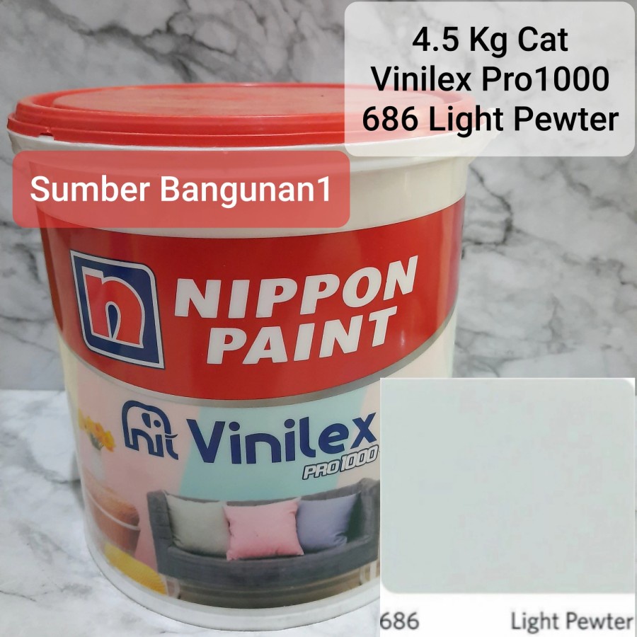 Cat Tembok Vinilex Pro1000 686 Light Pewter abu muda [Untuk Instant/Same day] dinding interior