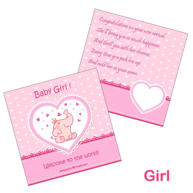 Tidak DiJUAL TERPISAH - Kartu Ucapan Kelahiran Bayi / Gift Card / Greeting Card Baby Born