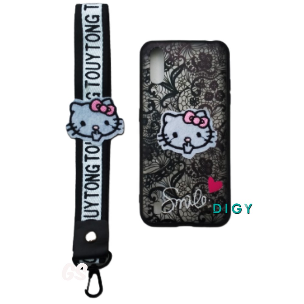 Case Samsung M01 Bordir Motif bunga Plus Gantungan Case  Case Bordir Hardcase Flower Unicorn