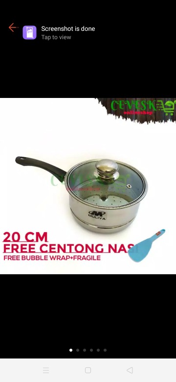 Panci Kukus / Saucepot Steamer Muliya 20 Cm Dandang Langseng Panci Stainless Panci Gagang Kukus