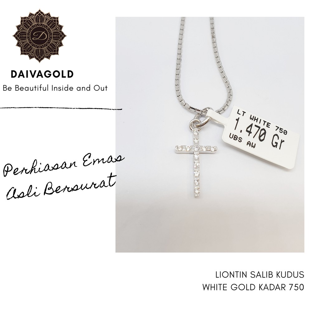 Liontin Emas Asli Salib Kudus Kadar 750