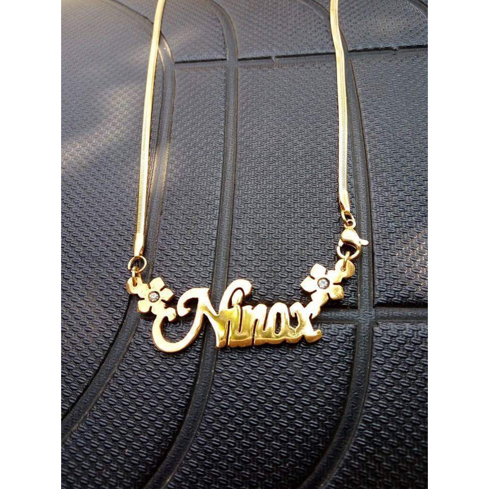 PROMO KALUNG NAMA GOLD TITANIUM FASHION WANITA INISIAL  