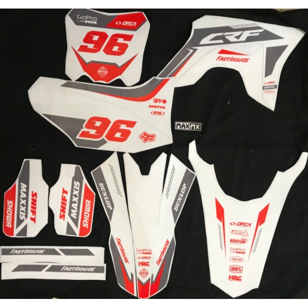 decal stiker crf 150l dekal variasi striping custom fullbody putih abu pastel