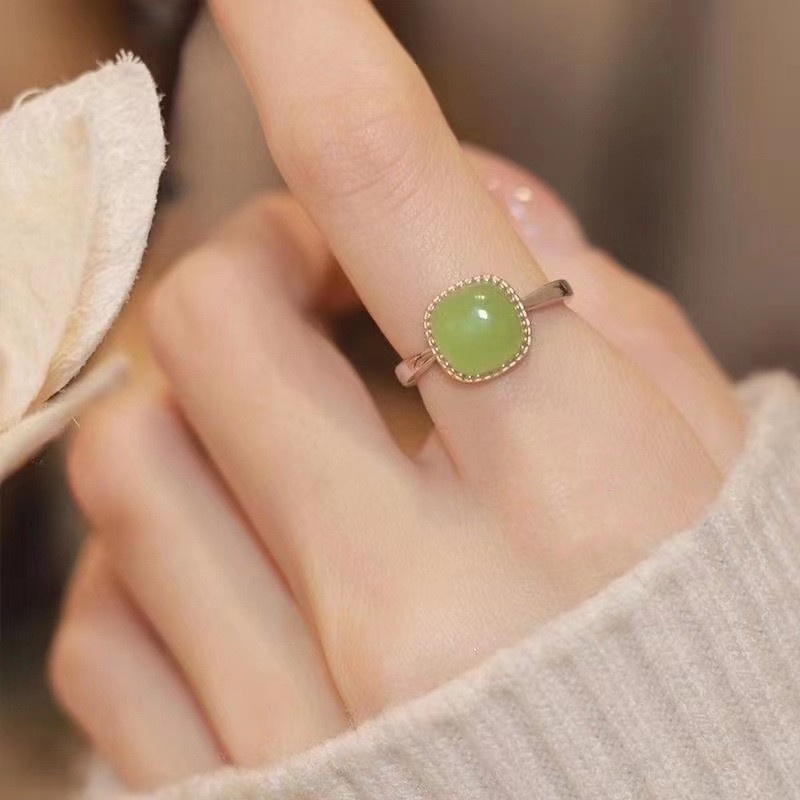 Cincin Batu Giok Buatan 18k Untuk Wanita