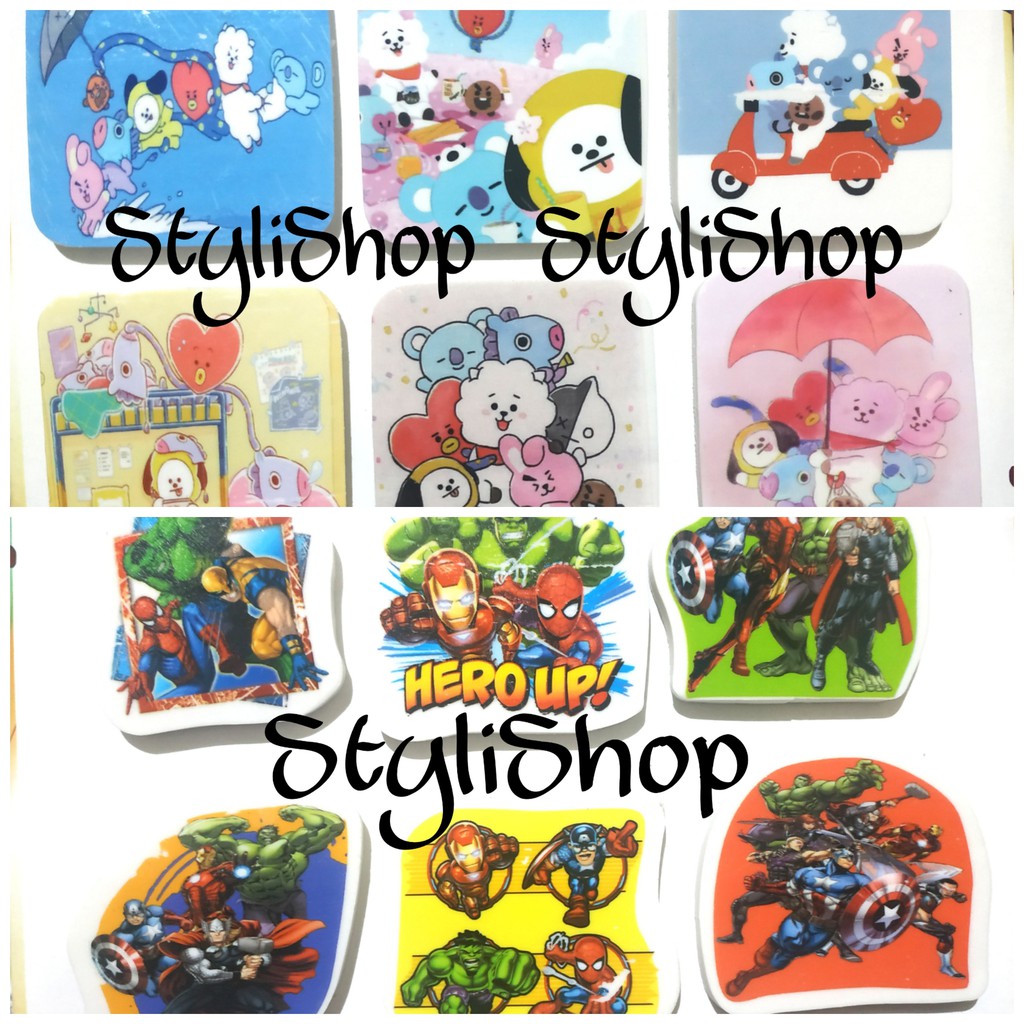 

(2 Pcs) Penghapus Pensil Motif / Setip Karakter