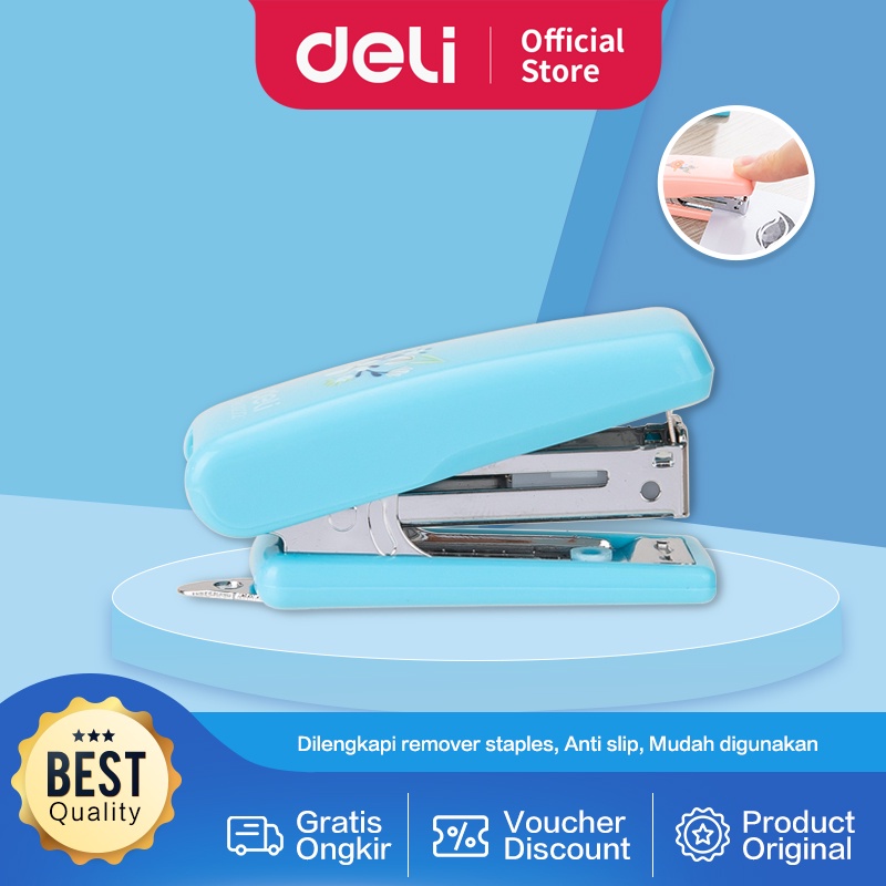 Deli Stapler Sekolah 10sheets dengan jepretan halus E0222