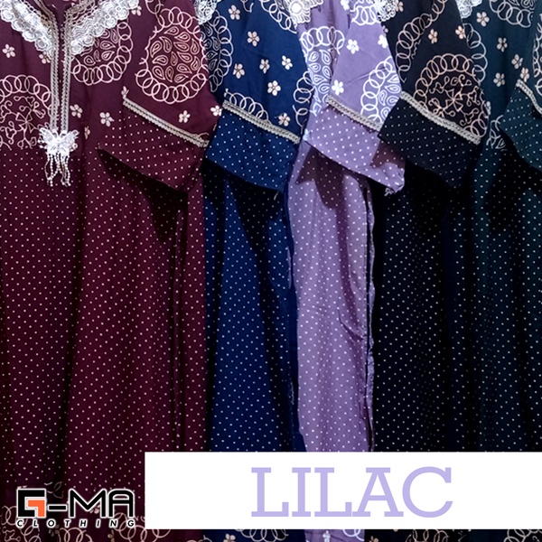 DASTER ARAB RENDA SEKDRESS | DASTER TANGAN 3/4 RESLETING DEPAN ( BUSUI )-LILAC