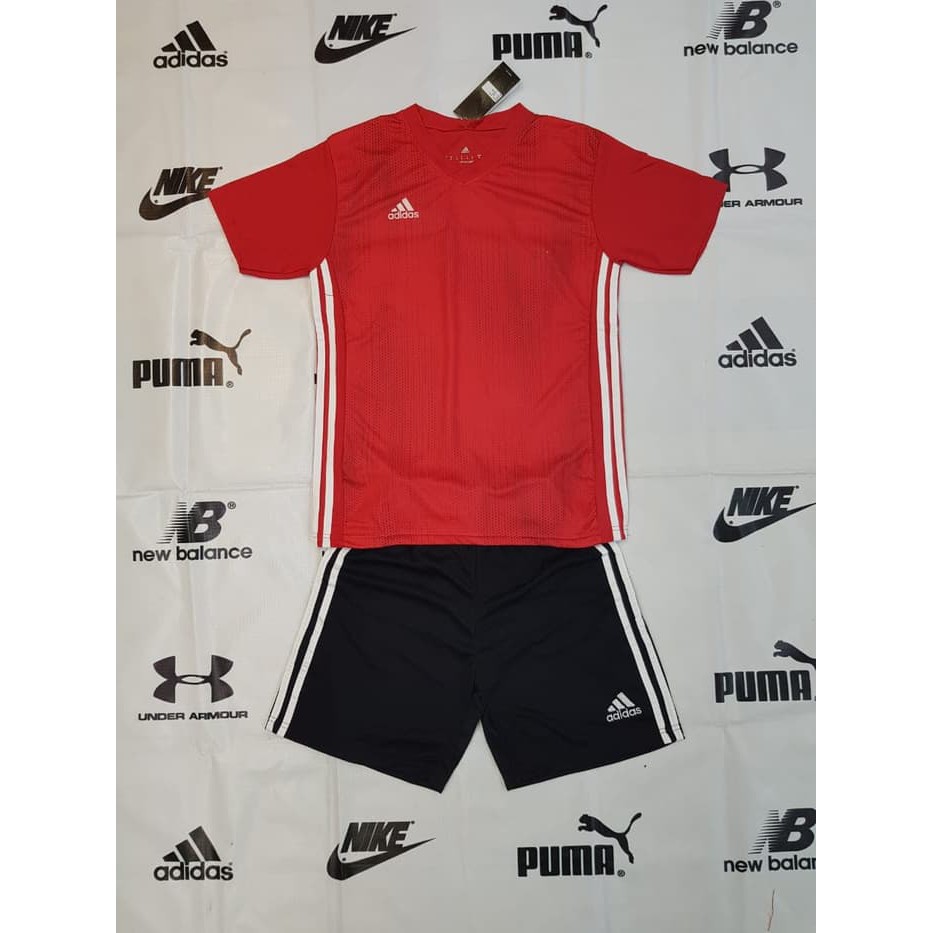 Jersey + Celana Grade Ori Setelan Futsal Adidas PARLEY - MERAH