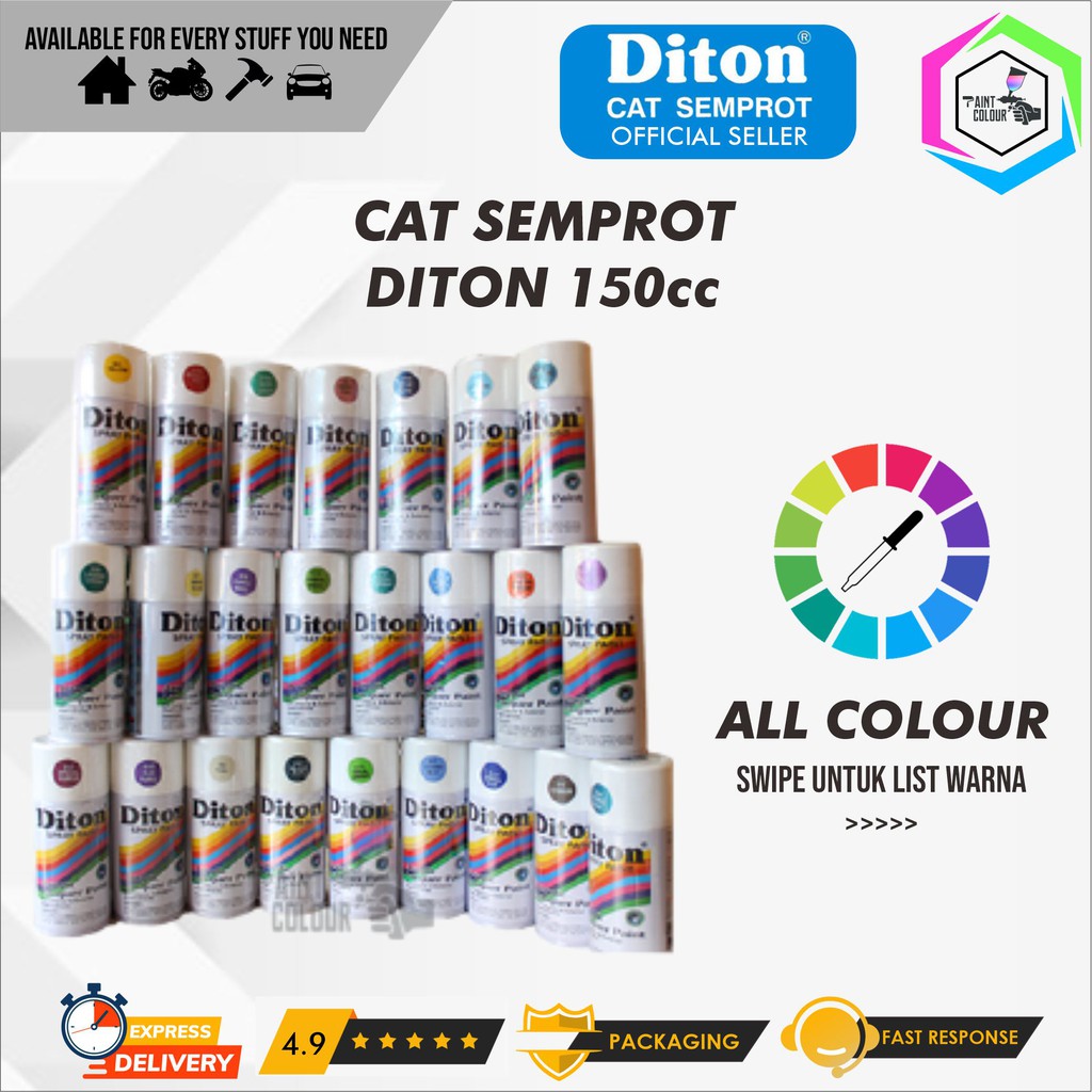 Diton Cat Semprot/Pylox/Motor/Helm 150cc - ALL COLOUR / Semua Warna