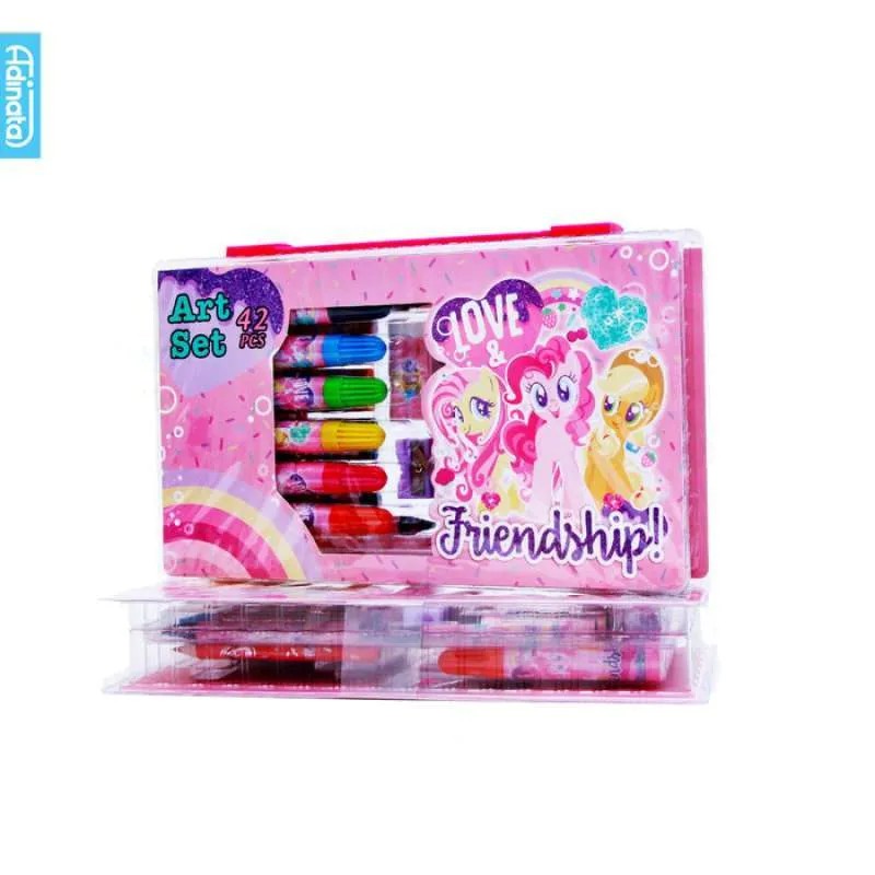 My Little Pony Art Set 42 pcs Adinata/ Alat Mewarnai / Crayon (Pink)