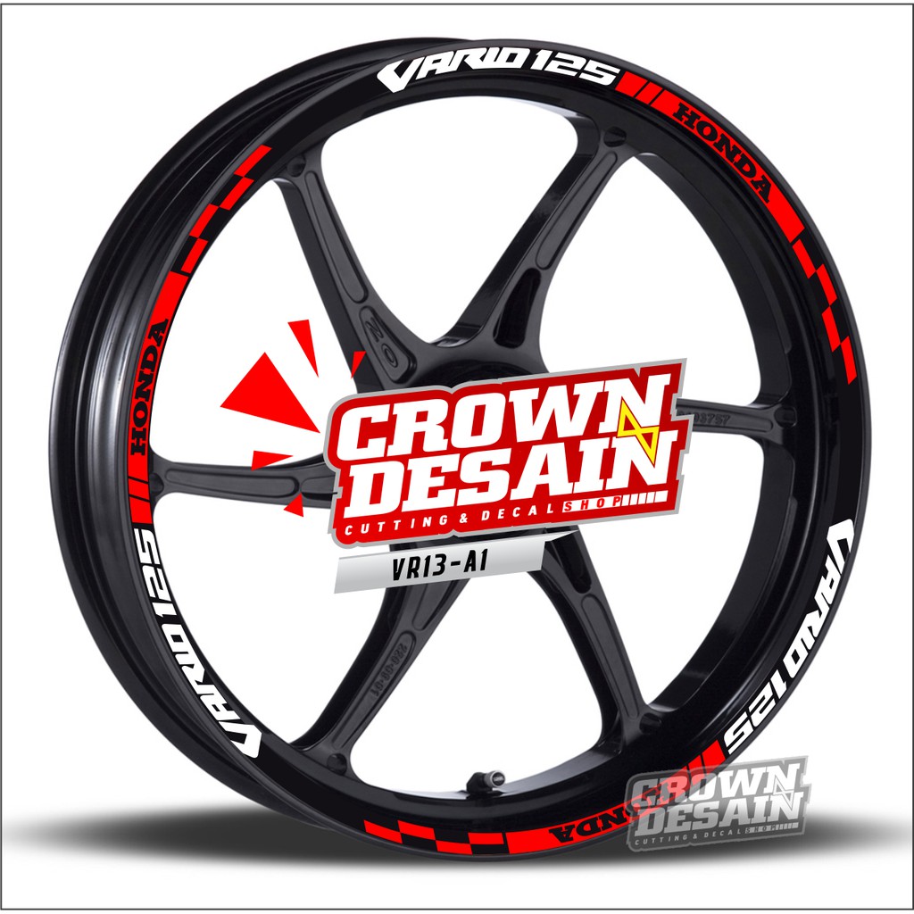 Cutting Sticker Lis Velg vario 125 stiker velg sticker velk vario 125 Sticker 2 warna VR13