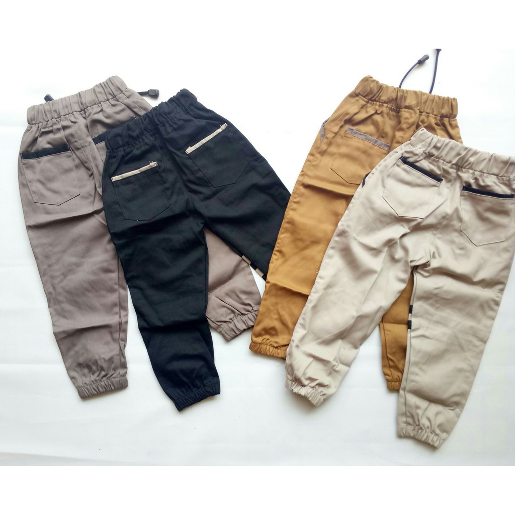 celana chino panjang jogger anak 1-13 tahun katun drill