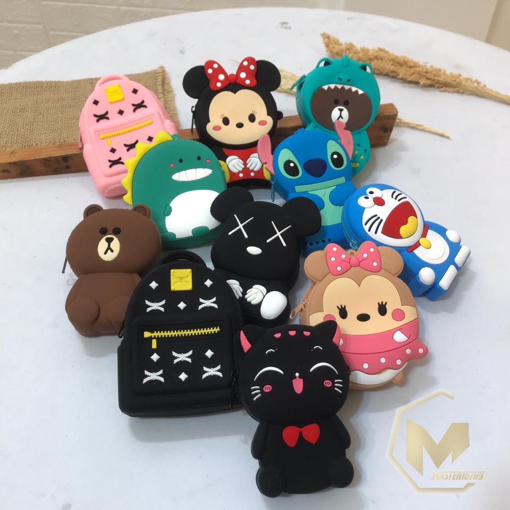 DOMPET BAG KOIN JELLY SILIKON SILICONE KARAKTER LUCU IMPORT POUCH ANTI AIR WATERPROOF MA2388