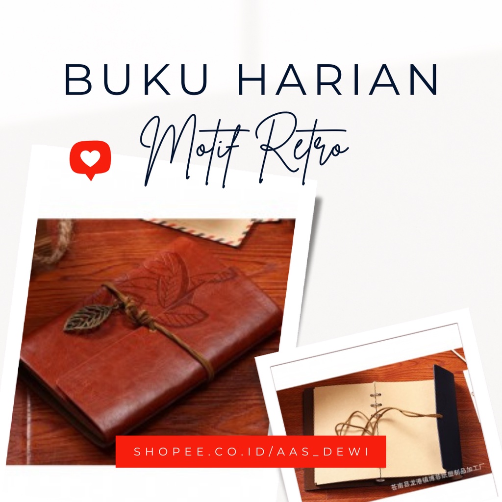 

BUKU HARIAN BINDER MOTIF RETRO / BUKU CATATAN / BUKU NOTES