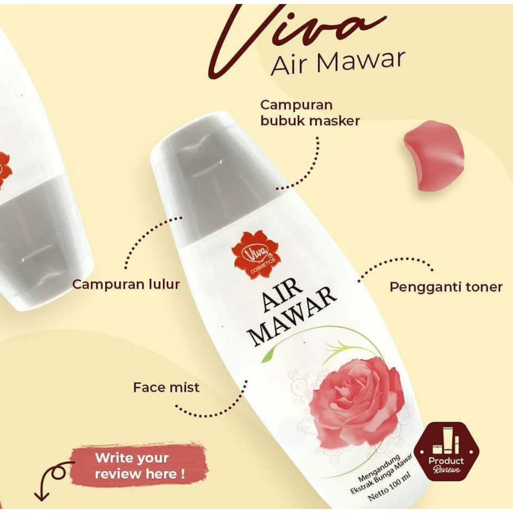 (BPOM+HALAL) VIVA AIR MAWAR|ROSE WATER|TONER WAJAH