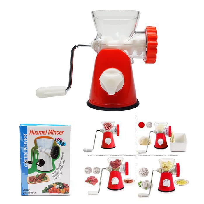 Meat Grinder Huamei Mincer Alat Penggiling Daging Manual Untuk Sayuran Buah, Mesin Penggiling Daging