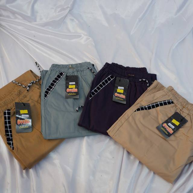 BAGGY PANTS TWILL STRECTH ALL SIZE VARIASI KANTONG DAN LIPATAN BAWAH