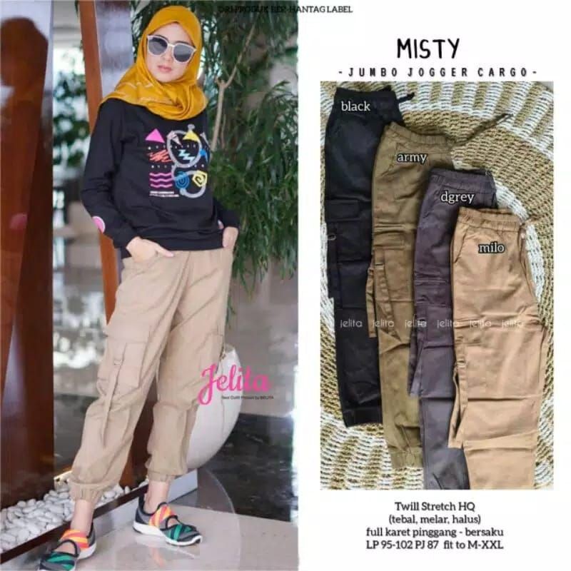 Joger Pants // Joger Cargo Pants // Cargo Wanita Katun Twill Tebal