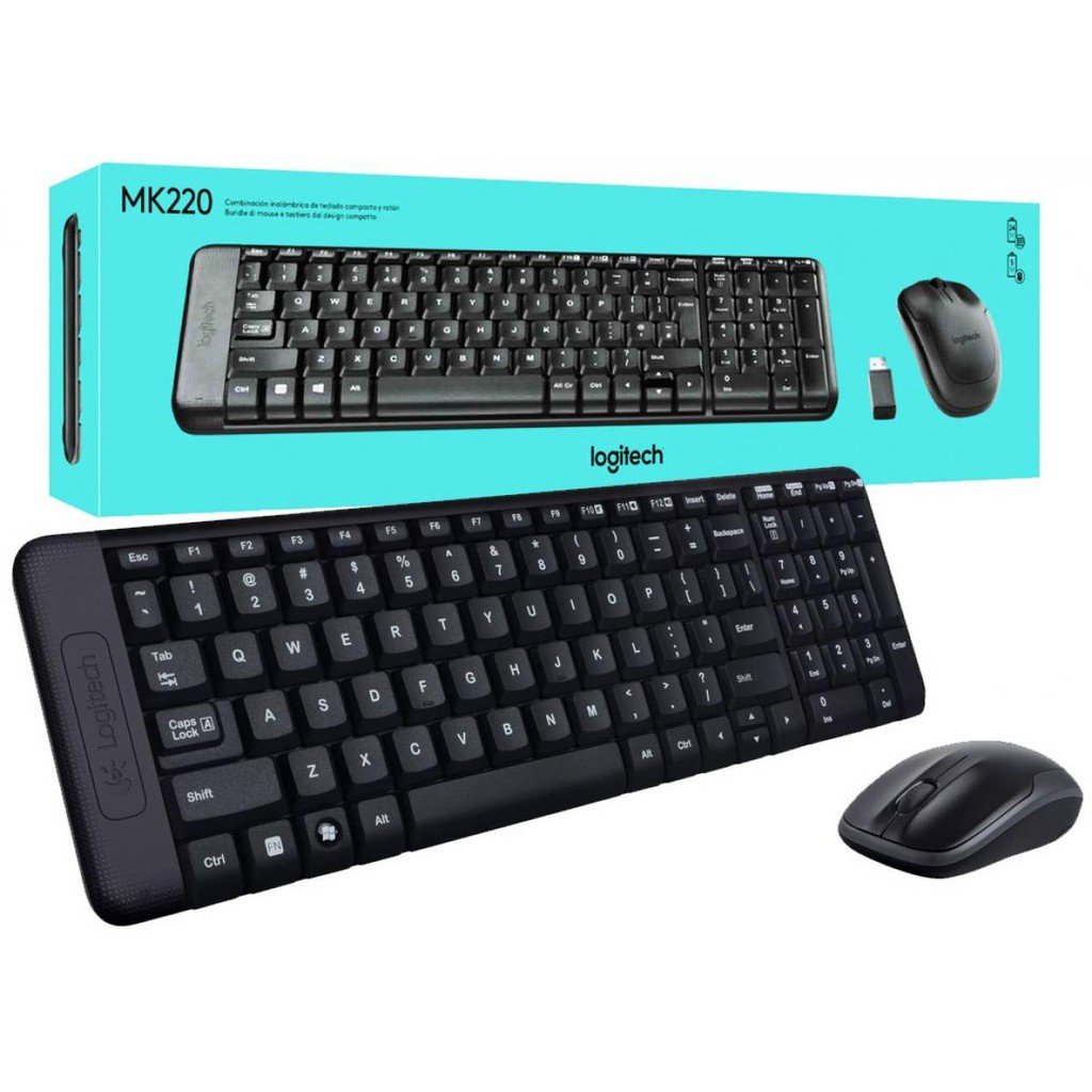 Logitech Wireless Combo Keyboard Dan Mouse MK220 - Garansi Resmi 1Tahun