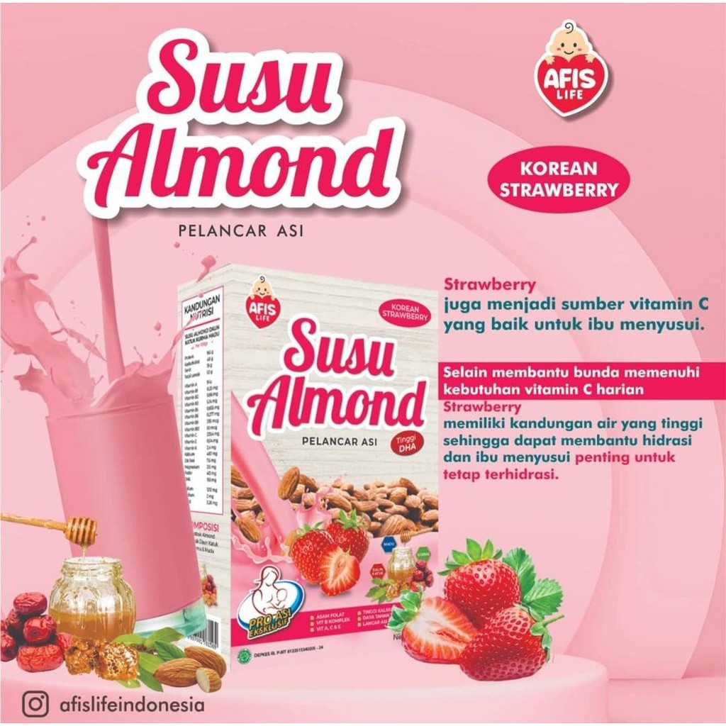 AFIS LIFE Susu Almond Booster ASI PELANCAR ASI 200gr SUSU UNTUK BUSUI MELANCARKAN ASI kacang almond