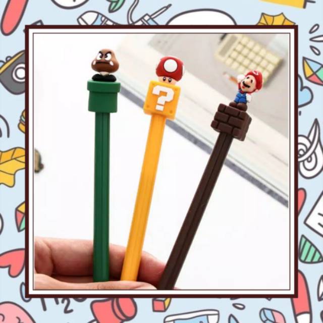 

GP010 BOLPEN PULPEN SUPER MARIO BROS TINTA GEL INK PEN NEEDLE BLACK HITAM 0.5MM LEIDIS STATIONARY