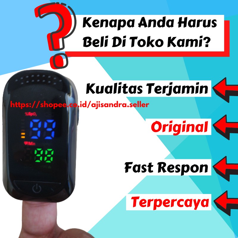 Alat Oxymeter fingertip Oximeter pengukur kadar oksigen spo2 detak jantung A02 saturasi Oksigen