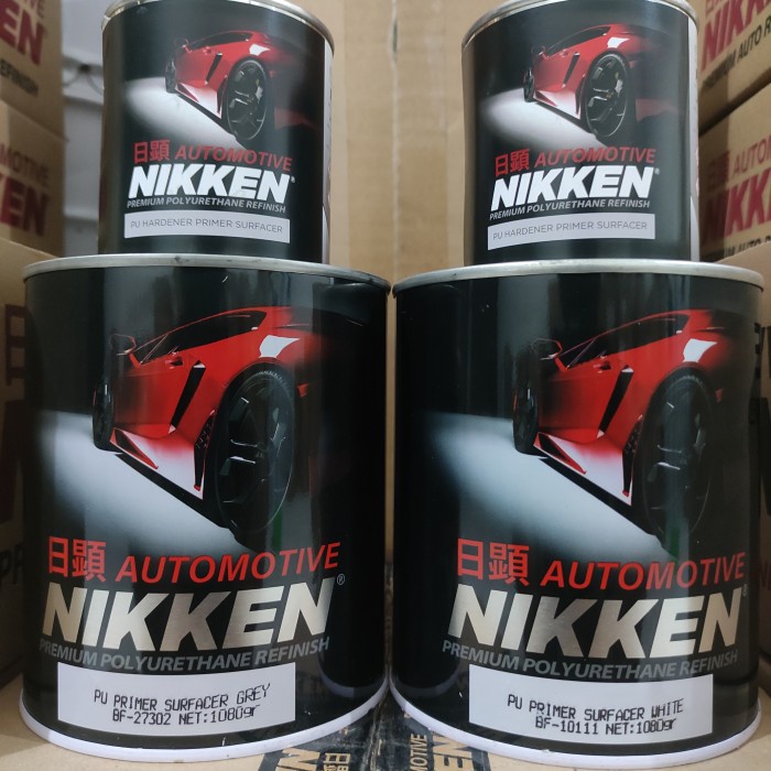 NIKKEN PU 2K EPOXY PRIMER SURFACER GREY / WHITE 1KG CAT DASAR