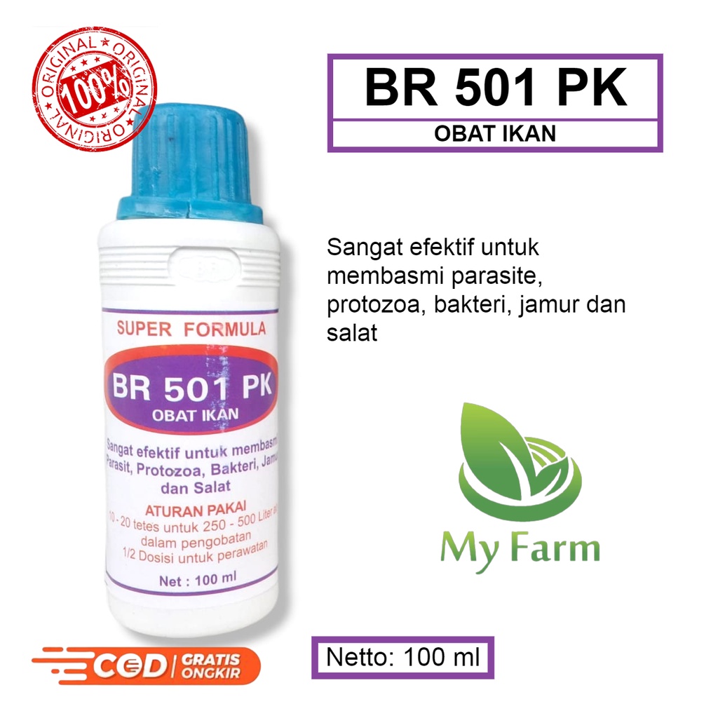 Br 501 Pk Formula Antibiotik Pembasmi Bakteri Jamur Kutu Pada Ikan Udang Atau Obat Jamur Anti Parasi