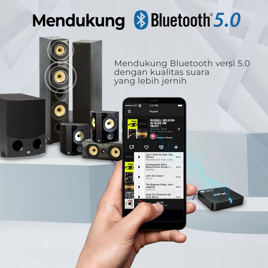 PX BTR-1500HD Bluetooth Audio Receiver 5.0 aptX HD Aux 3.5mm Optic