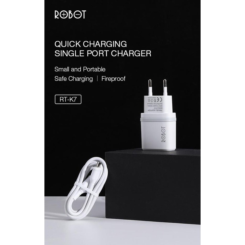 PROMO CHARGER ROBOT RT-K7 1USB 1A + KABEL MICRO / RT-K9 2USB 2A + KABEL MICRO ORIGINAL PLUS KABEL MICRO SMART CHARGER