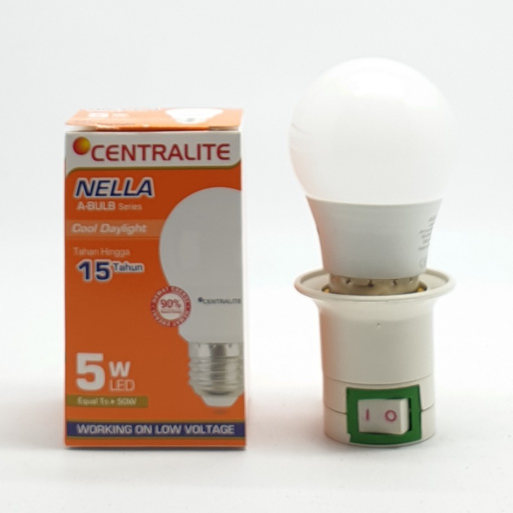 CTL Nella 5w Classic Bulb Cd Putih + Linux Fiting Colok Switch / Lampu Tidur / Mini Lamp