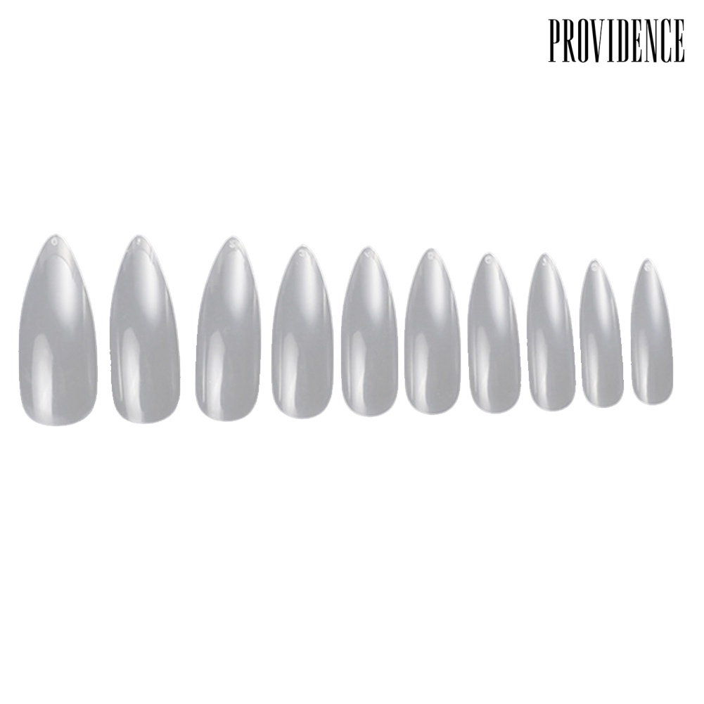 Providence 500Pcs Transparent Round Tip Fake Art Nails Full Cover Acrylic Faux Fingernails